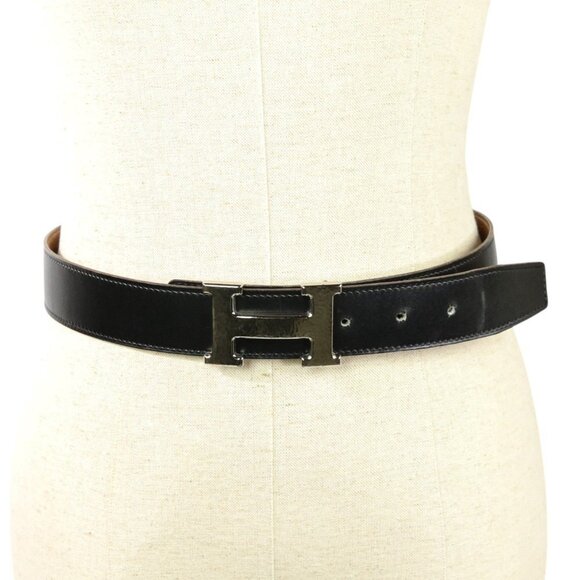 HERMES Black Leather Belt - Picture 2 of 10